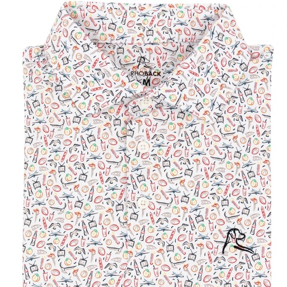 Rhoback Men's Polo Shirt - Multicolor Pattern - Picture 1 of 1
